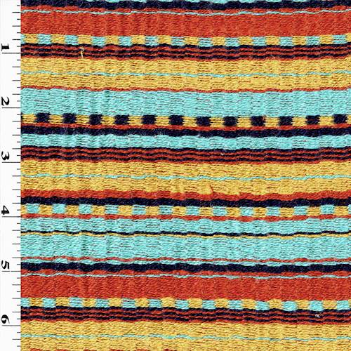Teal/Sunset/Multi Tribal Stripe Woven Decorating Fabric DFW57479