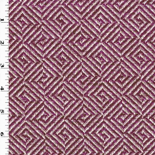 Burgundy/Beige Diamond Greek Key Chenille Decorating Fabric DFW57480