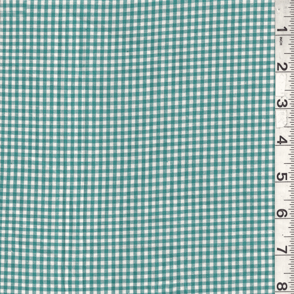 *2 YD PC--Teal/White Gingham Shirting