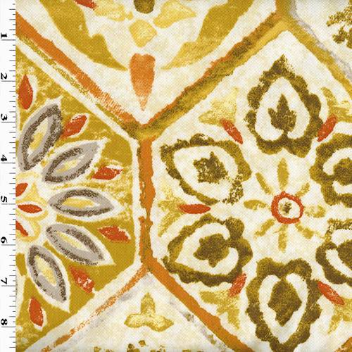 *7 YD PC--Dijon/Red Multi Watercolor Floral Printed Twill Weave Home Decorating Fabric DFWX0786-X