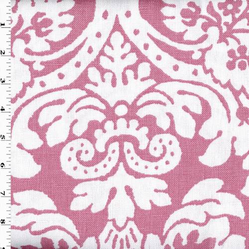 *7 1/8 YD PC--Pink/Ivory Floral Print Basket Woven Home Decorating Fabric DFWX0803-X