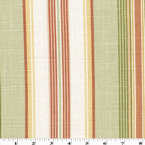 *5 YD PC--Yellow/Green Multi Vertical Stripe Printed Woven Home Decorating Fabric DFWX0806-X