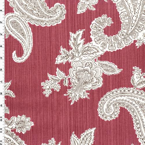 *8 1/2 YD PC--Brick Red/White P Kaufmann Paisley Home Decorating Fabric DFWX0812-X