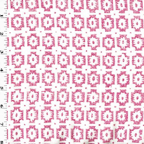 *6 3/8 YD PC--Magenta/White Geometric Printed Home Decorating Fabric DFWX0814-X