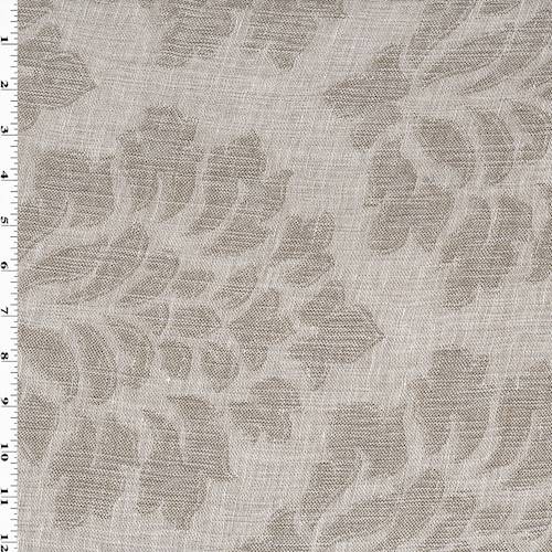 Pearl Beige/White Baroque Doubleweave Drapery Fabric DFW57532