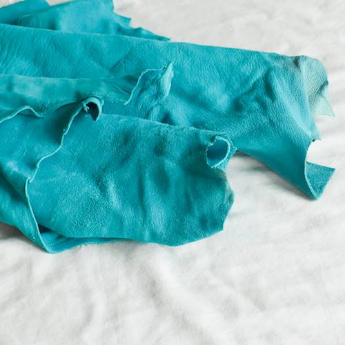 Turquoise Textured Leather Hide HIDE179
