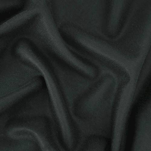 *1 1/2 YD PC--Pitch Black Wool Blend Brushed Double Knit