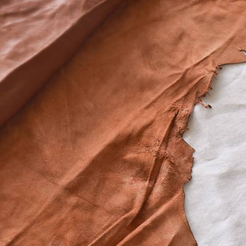 Caramelized Brown Textured Leather Hide HIDE242