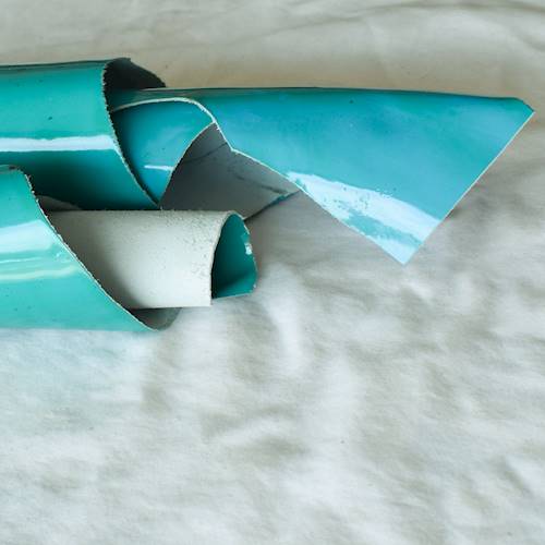 Deep Teal Glossy Leather Hide HIDE246