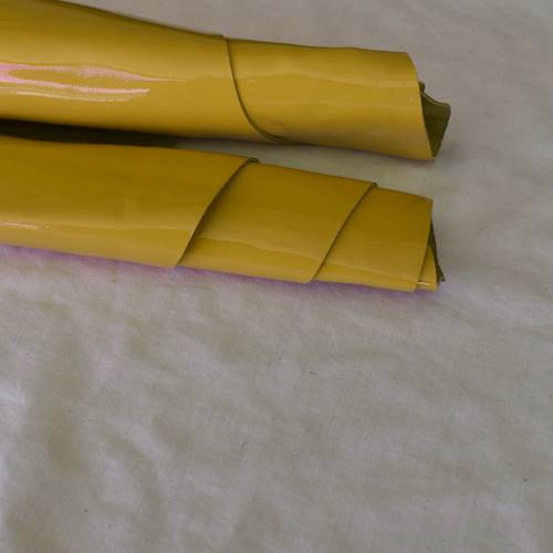 Raincoat Yellow Glossy Leather Hide HIDE241