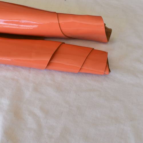 Apricot Orange Glossy Leather Hide HIDE250