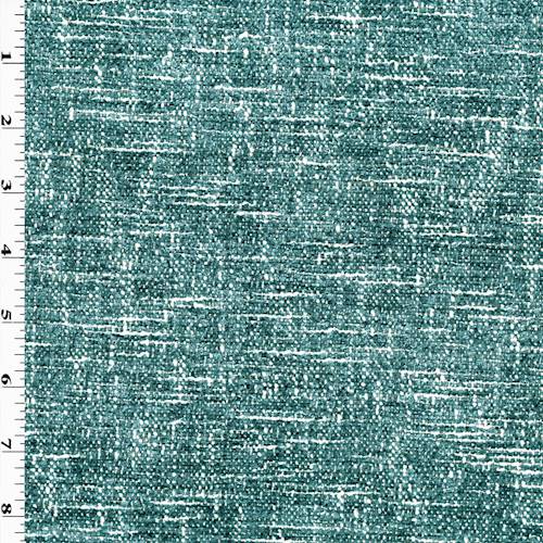 Ocean Green/White Chenille Textured Slub Decorating Fabric DFW57618