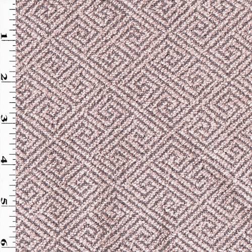 Dust Pink/Brown Textured Greek-Key Woven Decorating Fabric DFW57637