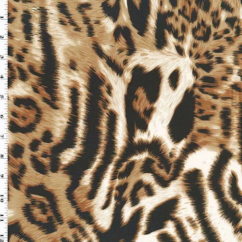 *2 1/2 YD PC--Brown/Black/White Leopard Print Knit Jersey
