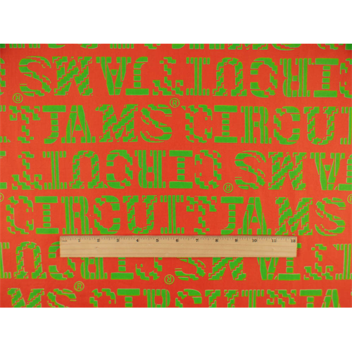 *3 1/8 YD PC--Orange/Green "Jam Circuit" Print Poplin