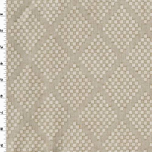 Taupe/Beige Diamond Check Jacquard Decorating Fabric DFW57668