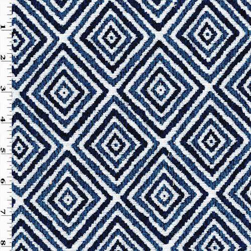 Navy/Indigo/White Chenille Diamond Jacquard Decor Fabric DFW57679
