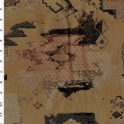 Beige/Multi Abstract Tribal Printed Dobby Decorating Fabric DFW57742