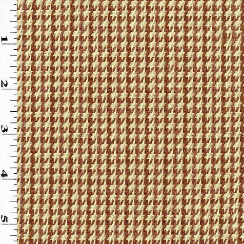 Rust Orange/Beige Houndstooth Woven Home Decorating Fabric DFW57768