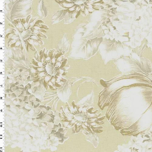 Beige/Multi Chris Stone Floral Printed Canvas Decor Fabric DFW57777