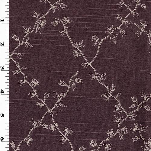 Brown/Taupe Bud Vine Trellis Printed Woven Decor Fabric DFW57778