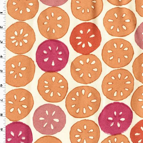 Beige/Orange/Fuchsia Citrus Print Woven Decorating Fabric DFW57782