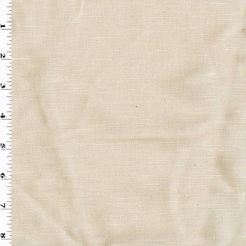 Cream Ivory Linen Blend Slubbed Woven Home Decorating Fabric DFW57837