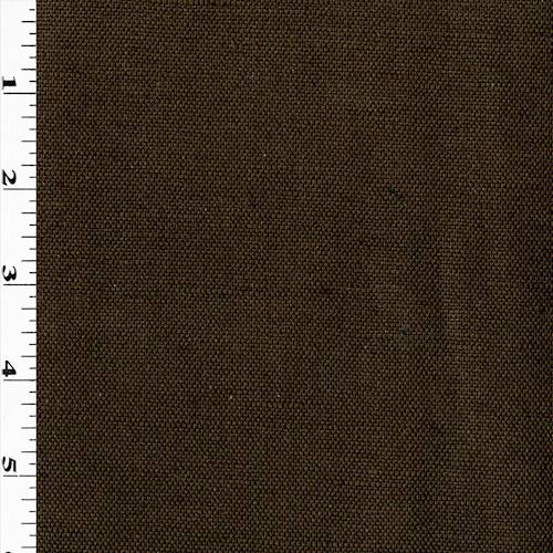 Deep Brown Linen Blend Slubbed Woven Home Decorating Fabric DFW57843