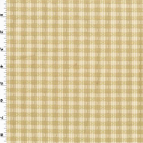 Beige/Bronze Dobby Plaid Home Decorating Fabric DFW57851