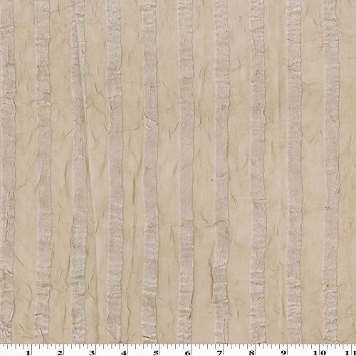 Beige Satin Stripe Crinkled Chiffon Drapery Fabric DFW57861