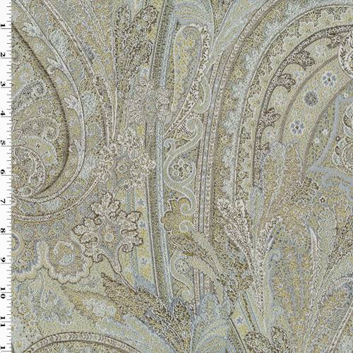 Pale Teal/Multi Paisley Jacquard Home Decorating Fabric DFW57822
