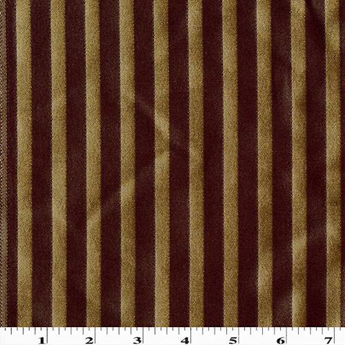 Maroon Brown/Gold Stripe Damask Home Decorating Fabric DFW57868