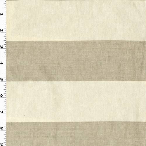 Taupe/Cream Cotton Stripe Woven Home Decorating Fabric DFW57877