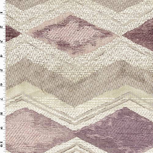 Taupe/Mauve Purple Tribal Chenille Jacquard Decor Fabric DFW57888