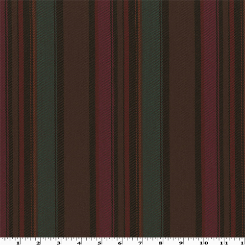 *2 YD PC--Brown/Multi Wool Blend Gabardine Stripe