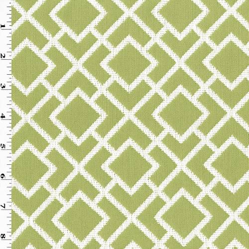 *7/8 YD PC--Lime Green/White Embroidered Geometric Woven Home Decorating Fabric DFWX0844-X