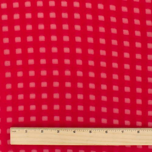 *2 1/4 YD PC--Red Gingham Plaid Dobby Chiffon