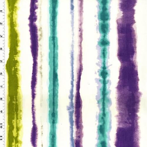*1 5/8YD PC--White/Turquoise Multi Watercolor Print Twill Weave Home Decorating Fabric DFWX0908-X