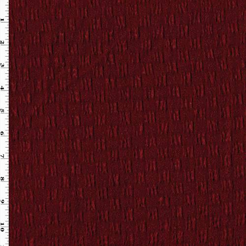 Ruby Red Silk Blend Checkered Matelasse Decorating Fabric DFW57903