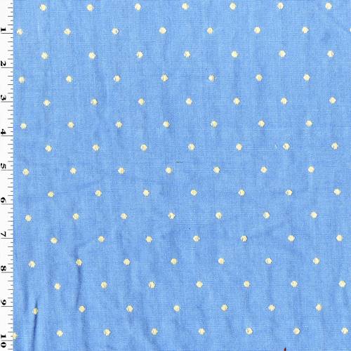 Blue/Yellow Dotted Woven Decorating Fabric DFW57909