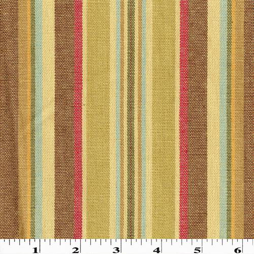 Antique Beige/Red/Multi Cotton Stripe Home Decorating Fabric DFW57922