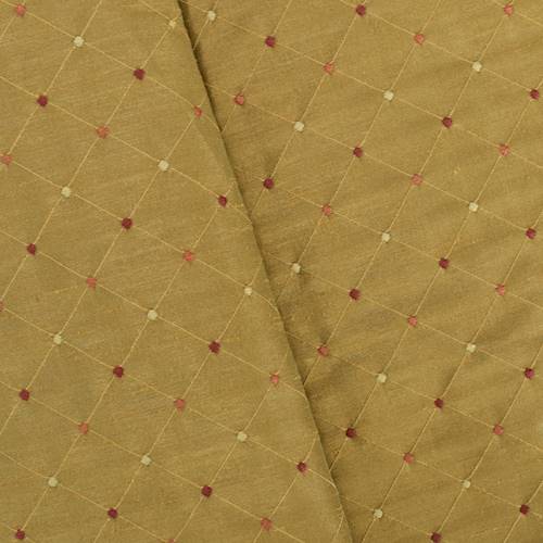 Copper Brown Diamond Dot Shantung Taffeta Decorating Fabric DFW57931