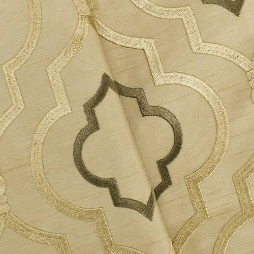 Beige/Multi Imperial Embroidered Taffeta Decor Fabric DFW57932