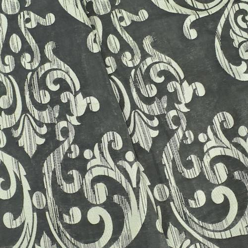 Silver/Black Baroque Double Sided Matelasse Decor Fabric DFW57934