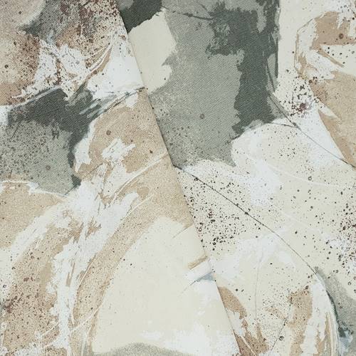 Taupe/Gray/Multi Abstract Paint Printed Canvas Decor Fabric DFW57960