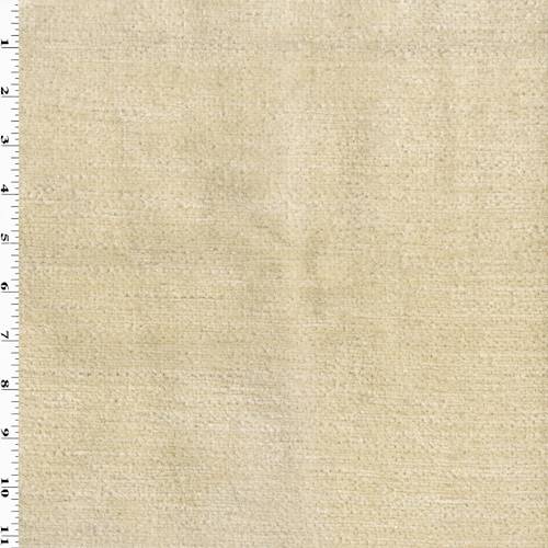 Powder Ivory Cotton Textured Chenille Home Decorating Fabric DFW58054