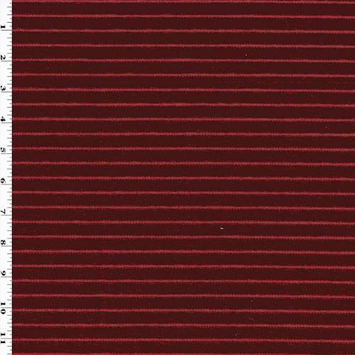 Deep Royal Red Horizontal Stripe Chenille Decorating Fabric DFW58057