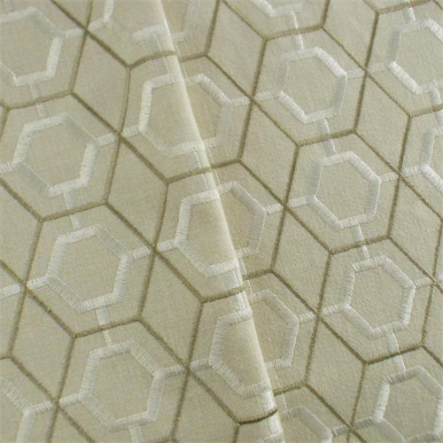 *2 1/2 YD PC--Ivory/Taupe Lattice Embroidered Home Decorating Fabric