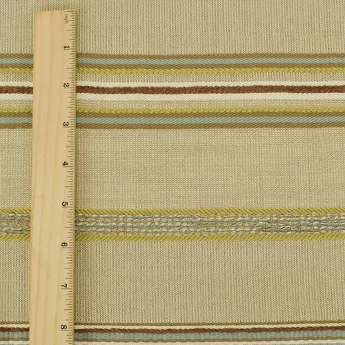 Natural Beige/Multi Textured Stripe Woven Decorating Fabric DFW58121