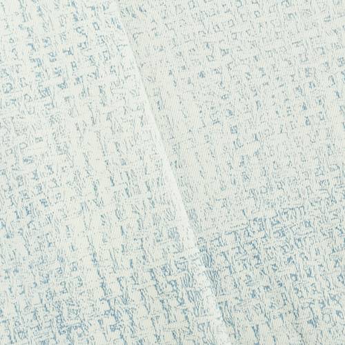 Off White/Blue Woven Texture Printed Twill Decorating Fabric DFW58132